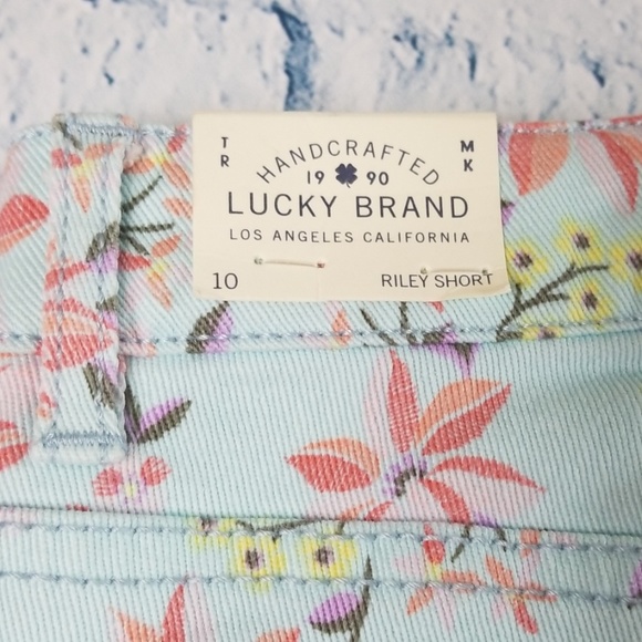Kid's Lucky Brand floral print denim Riley Shorts - Picture 5 of 7